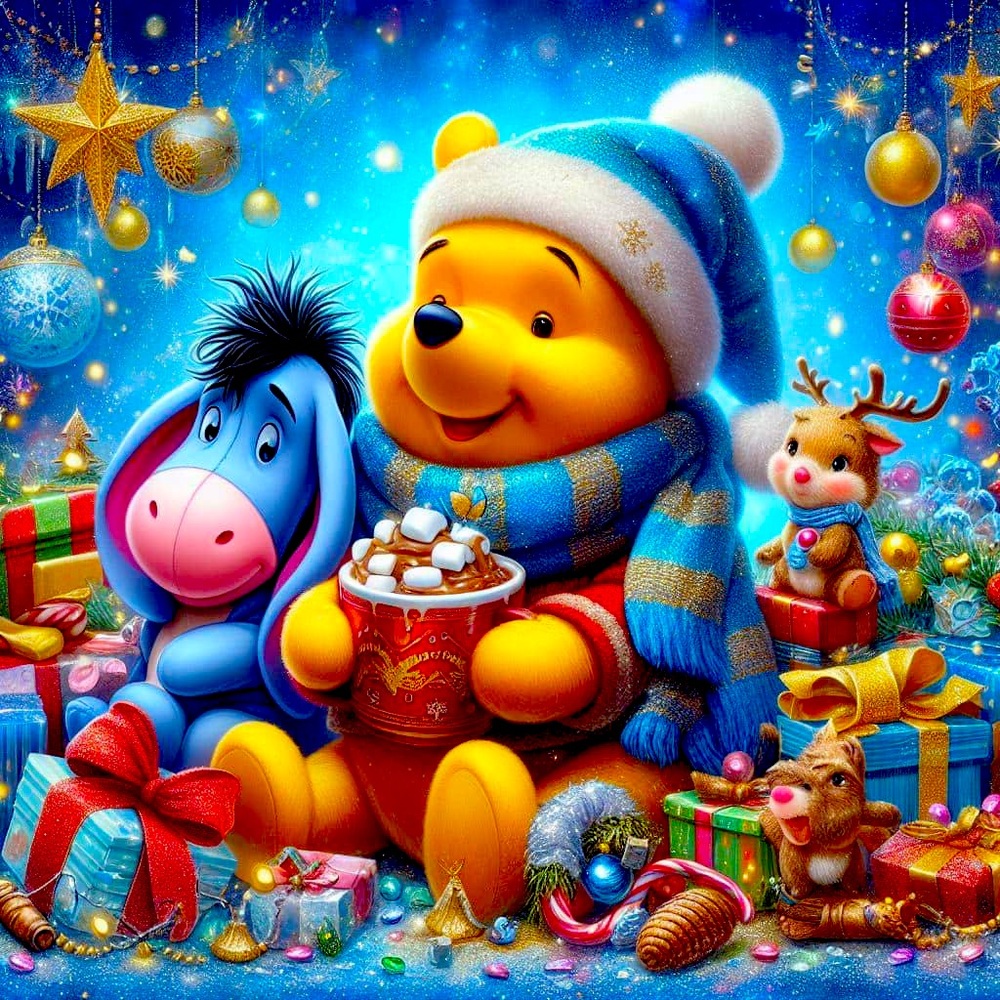 Sale sign Pooh Christmas